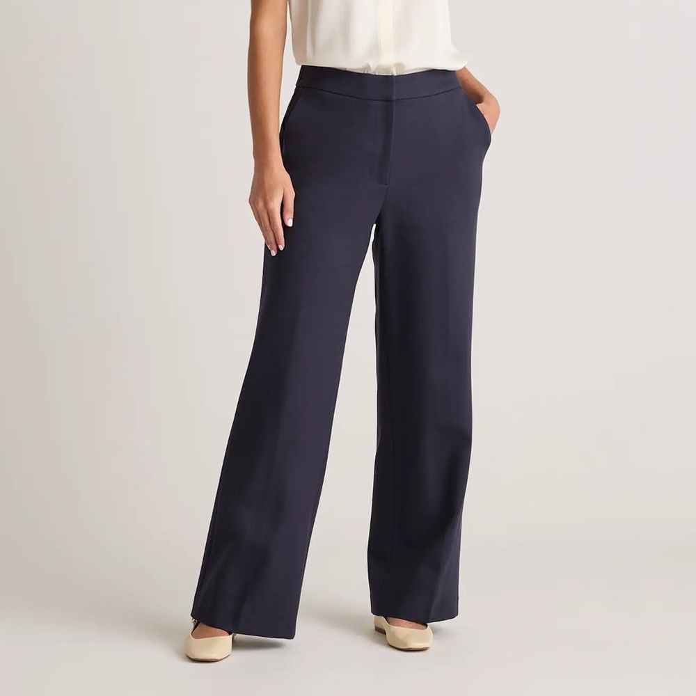 Quince Ultra-Stretch Ponte Trouser Navy NWOT